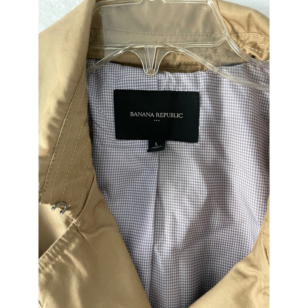 Banana Republic Womens Lg Double Breasted Belted Trench Coat Camel Tan - Picture 4 of 6
